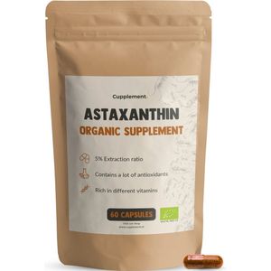 Cupplement - Astaxanthine 60 Capsules - Biologisch - 160 mg Per Capsule - 5% Extract - Geen Tabletten, 12 mg, 6 mg of Poeder - Supplement - Superfood - Astaxanthin - Astaxantine