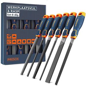 Vijlenset van metaal en hout - 6-delige set met diverse vijlen en raspen