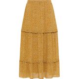 DreiMaster - Rock - Donkergeel - Veelkleurig - Maxirok - Bloemenprint