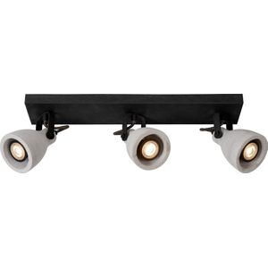 Lucide CONCRI-LED - Plafondspot - Ø 9 cm - LED Dimb. - GU10 - 3x5W 3000K - Zwart