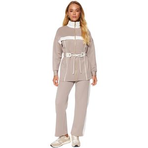 Trendyol Mink Scuba Kwaliteit Comfort Tuniek-Broek Gebreide Top-Onderstuk Set Tctaw24Us00071