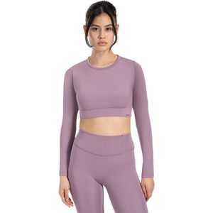 Smilodox - Tisha - Cropped Shirt - Dames - Lange Mouwen - Ronde Hals - Elastische Tailleband