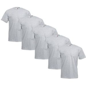 Fruit of the Loom - 5 stuks Valueweight T-shirts Ronde Hals - Heather Grey - L