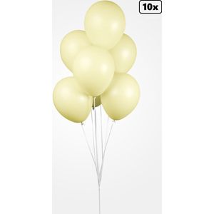 10x Luxe Ballon pastel geel 30cm - biologisch afbreekbaar - Festival feest party verjaardag landen helium lucht thema