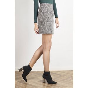 Mini rok - Rok dames - Maat 36 - Bedekte ritssluiting - Decoratieve zakken - Grijs