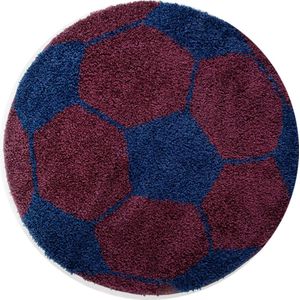 Rond Kindervloerkleed | Tapijt | Fun | Navy | 120x120 cm