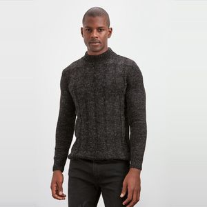 Trendyol Zwarte Slim Fit Half Turtleneck Haar Brei Trui Tmnaw20Mg0003