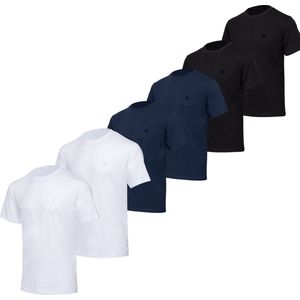 BOXR Underwear - T Shirt Heren - Casual Fit - Bamboe & Biologisch Katoen - 6-Pack Multicolor - Ronde Hals - Zijdezacht & Ademend