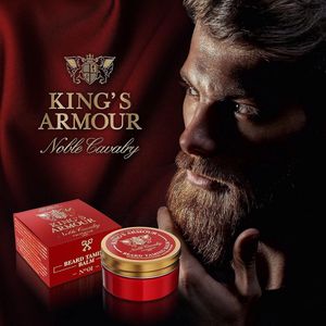 King's Armour Baardbalsem 50 ml – stylt, versterkt, maakt zacht en verzorgt baarden en snorren – natuurlijke baardbalsem voor mannen met argan-, jojoba- en zoete amandelolie