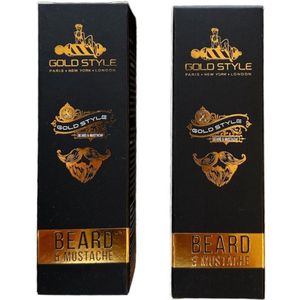Gold Style Beard & Mustache ( 2 stuks )