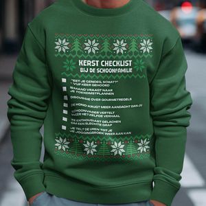 Kerst Trui Groen Kerst Checklist - Bij De Schoonfamilie 3XL