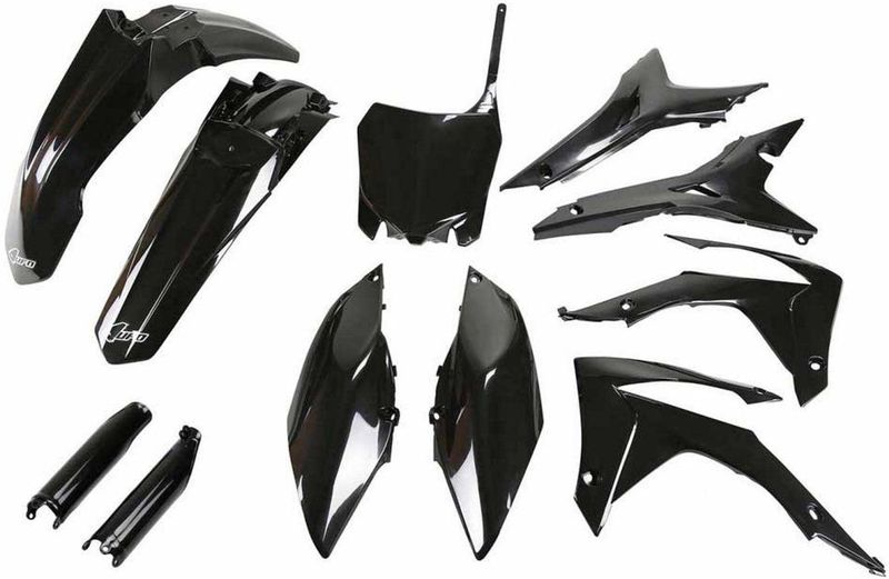 Ufo - HOKIT122F-001 - Vorkbeschermers en Kunststofset - Zwart - Voor Honda CRF 250R/450R 2014-2017