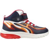Geox - J Ciberdron Boy C Sneakers - Navy - Rood - Ademend vermogen
