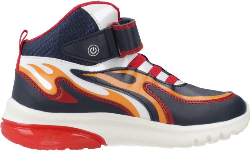 Geox - J Ciberdron Boy C Sneakers - Navy - Rood - Ademend vermogen