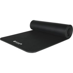 ForzaFit yoga mat met draagriem - Extra dik 12 mm - Zwart