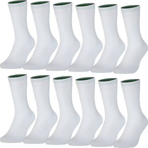 Bamboe Sokken Naadloos - 12 paar - Unisex - Wit - Maat 35-40