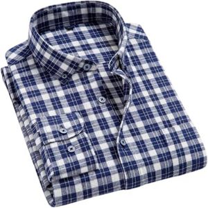 Zachte Geruite Overhemden Heren | Casual Regular Fit Flanel Katoen Met Lange Mouwen
