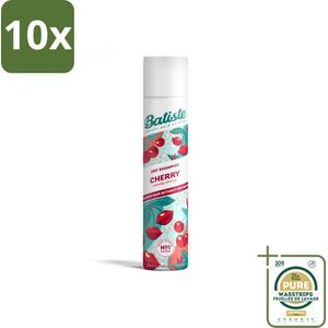 10 x Batiste - Cherry - Droogshampoo - Kersenbloesem Geur - Verfrist en Geeft Volume - 200ml - Grootverpakking - Droogshampoo - Kersenbloesem Geur - Haar Verfrissen - Haar Volume - Vet Haar Oplossen