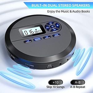 Draagbare CD-speler met luidsprekers, FM-radio en oplaadbare batterij