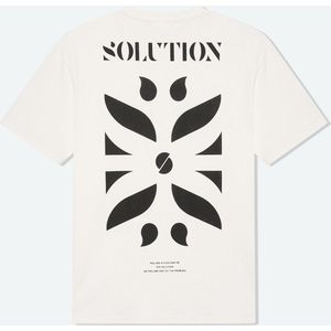 Solution Clothing Creative - Casual T-shirt met Print - Lang - Korte Mouwen - Volwassenen - Heren - Mannen - Wit - XL
