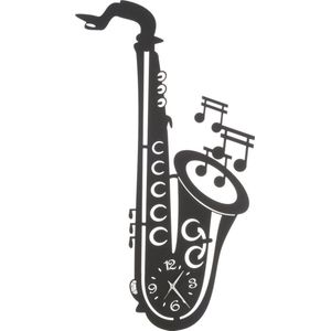 Arti e Mestieri Collectie – Handgemaakt – Wandklok Italiaanse Design Saxofoon Nero 40 x 80cm