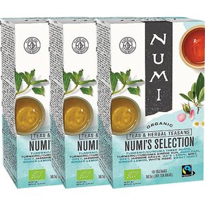 Numi - Groene thee - Zwarte thee - Witte thee - Pu-erh - Assortiment - Numi's Collection - Biolgisch (3 doosjes thee)