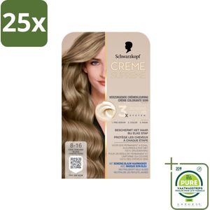 25 x Schwarzkopf - Haarkleuring - Creme Supreme 8-16 - Cool Asblond - 245g - Grootverpakking - Blond Haar - Asblond - Haarkleur - Permanente Haarkleuring - Grijsdekking