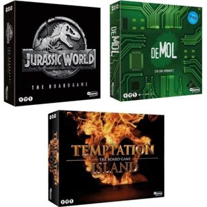 Spellenbundel - 3 Stuks - Jurassic World the boardgame & Wie is de Mol De Code opdracht & Temptation Island