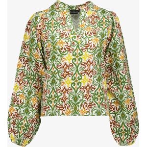 TwoDay dames mousseline blouse groen met print - Maat XS
