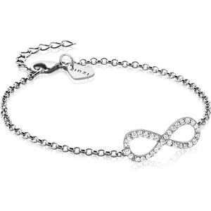 Zinzi zilveren Infinity armband wit 17-20cm ZIA1065