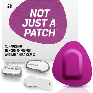 Not Just A Patch - Purple Patch - Sensor patch pleister for Dexcom or MiaoMiao Libre – 20 pack – M (maat)