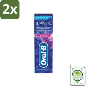 Oral-B - 3D White Vitalize - Tandpasta - Whitening - 75 ml - Voordeelverpakking - 2 stuks - Tandpasta - Whitening