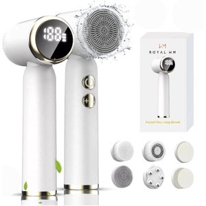 Facial Cleansing Brush Gezichtsreiniger elektrisch - Gezichtsverzorging - Met 5 Waterdichte Borstelkoppen - Voor het Reinigen van Mee-eters, Keratine en Gezichtsmassage - Gezichtsreinigingsborstel - Oplaadbaar - Gezichtsmassage apparaat