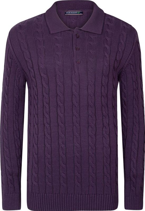 Felix Hardy - Polo Trui - Paars - Lange Mouwen - Heren