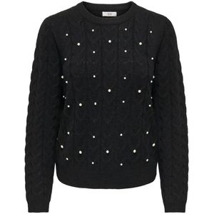 Jacqueline de Yong - Jdycarmen O-neck - Pullover - Zwart/ Wit - Dames