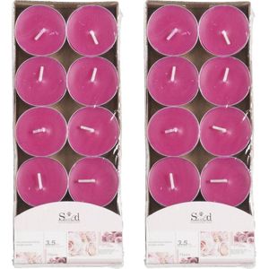 20x Geurtheelichtjes rozen/roze 3,5 branduren - Geurkaarsen rozengeur bloemengeur - Waxinelichtjes