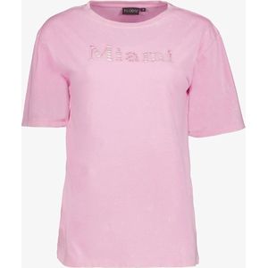 TwoDay dames acid wash T-shirt Miami roze - Maat XL