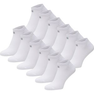 BOXR Underwear - Bamboe Sneaker Sokken - Bamboe Enkelsokken Dames & Heren - Zijdezacht - Thermo Control - Korte Sokken - 12 Paar - 39/42 - Wit