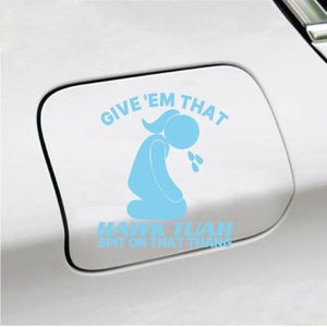 Bumpersticker - Give Em That Hawk Tuah - 20x22 - Licht Blauw