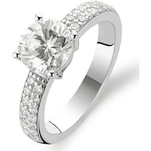 TI SENTO Dames Ring - 925 zilver - Zirconia wit - Maat 19.00 mm / maat 60 - 1737ZI