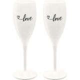 Champagneglas, 0.1 L, Set van 2, Organic, 'Love' - Koziols-sCheers No. 1