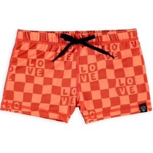 Beach & Bandits - Zwembroek - Checkered Love - UV Beschermd - Rood/Oranje - Geblokt - Maat S