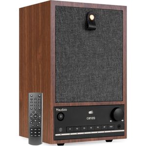 Audizio Canzo Internetradio - WiFi radio boekenplank model - Met DAB+, FM en Bluetooth - Walnoot