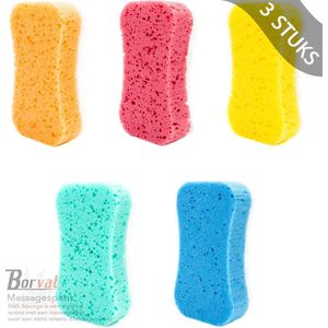 Borvat® - Massagespons- Groot - Voordeelset 3 Stuks - 3 verschillende Kleuren
