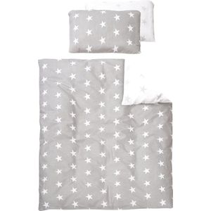 Roba Bedtextiel Little Stars 135 X 100 Cm Katoen Grijs 2-delig