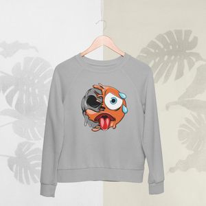 Feel Free - Halloween Sweater - Smiley: Oververhit gezicht - Maat L - Kleur Grijs