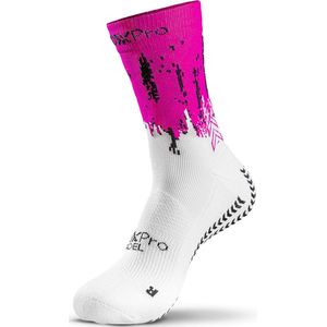 SOXPro - Padel Sokken - Wit-Fluo Fuchsia - Dryarn® Garen