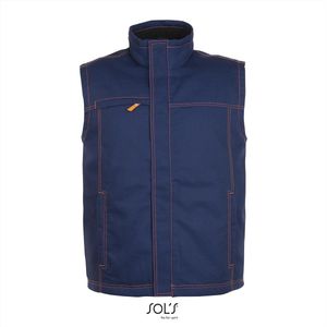Bodywarmer Sol's workwear Blauw met opvallende stiksels 4XL