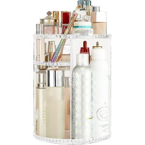 Transparante Cosmetica Organizer met 360° Draaiend Ontwerp voor Slaapkamer en Badkamer