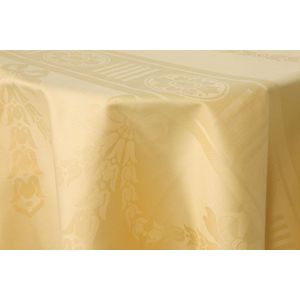 Damast Tafelkleed 300x180cm 'Nero Geel' De Witte Lietaer